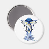 Aimant Jumping de marlins tordus (Recto/Verso)