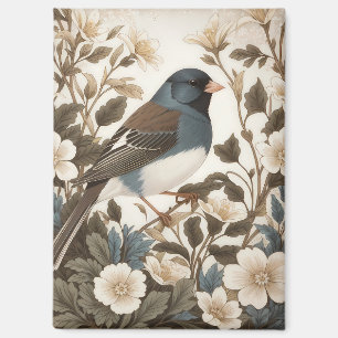 Aimant Junco aux yeux noirs élégant Fleur crème