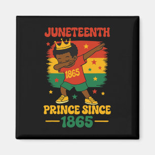 Aimant Juneteenth 1865 Groovy Prince Tout-Petit Dab Boy L