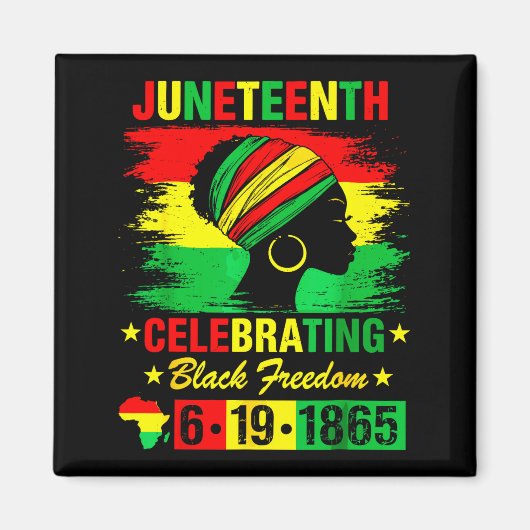 Aimant Juneteenth 19 juin 1865 afro-américain (Devant)