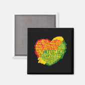 Aimant Juneteenth cœur histoire noire afro américain (Recto/Verso)