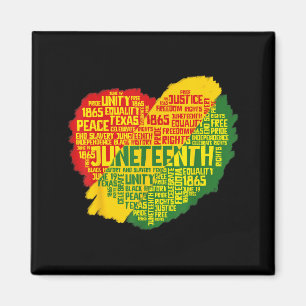 Aimant Juneteenth cœur histoire noire afro américain