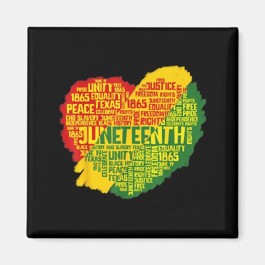 Aimant Juneteenth cœur histoire noire afro américain (Devant)
