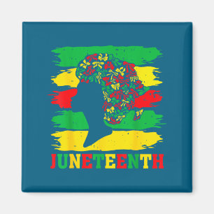Aimant Juneteenth femmes noires afro coquette noeud cheve