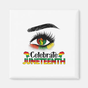 Aimant Juneteenth pour femmes enfants hommes Mois de l'hi