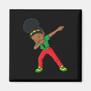 Aimant Junetten Dabbing Black Princess Cute Brown Skin