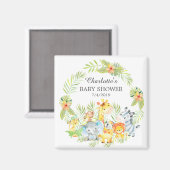 Aimant Jungle Animaux Baby shower Favoriser l'aimant (Recto/Verso)