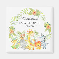 Jungle Animaux Baby shower Favoriser l'aimant