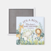 Aimant Jungle Animaux Baby shower Favoriser l'aimant (Recto/Verso)