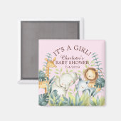 Aimant Jungle Animaux Filles Baby shower Favoriser l'aima (Recto/Verso)