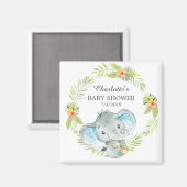Aimant Jungle Elephant Baby shower Favoriser l'aimant (Recto/Verso)