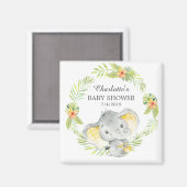 Aimant Jungle Elephant Baby shower Favoriser l'aimant (Recto/Verso)