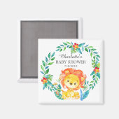 Aimant Jungle Lion Baby shower Favoriser l'aimant (Recto/Verso)