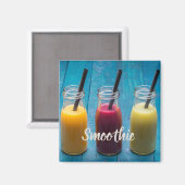 Aimant Jus de smoothie boisson mangue orange kiwi cadeau (Recto/Verso)