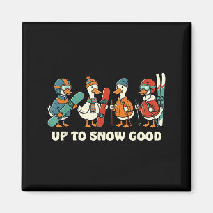 Aimant Jusqu'à Neige Bon Drôle Oie Ski Snowboard Pu