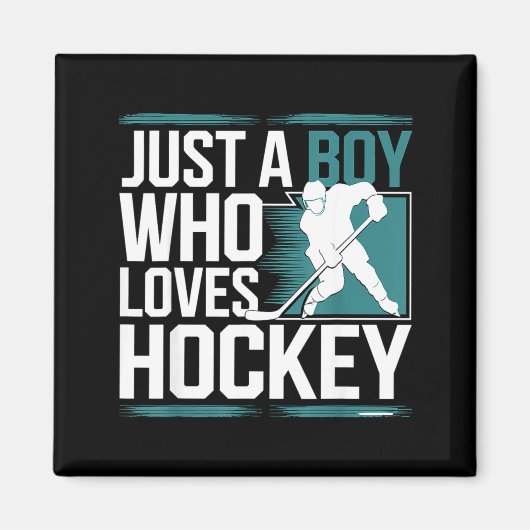 Aimant Just A Boy Who Loves Hockey  (Devant)