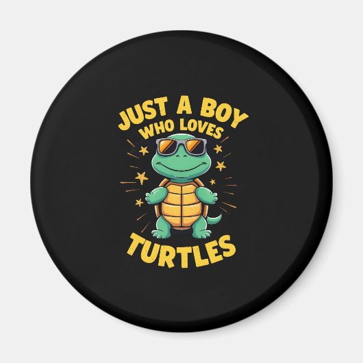 Aimant Just a boy who loves turtles Children boy (1) (Devant)