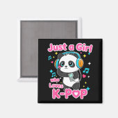 Aimant Just A Girl Who Loves K-p Cute Panda  (Recto/Verso)