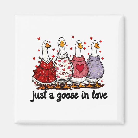 Aimant Just A Goose In Love Valentine Funny Goose Men Wom (Devant)
