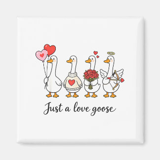 Aimant Just A Love Goose Cute Valentines Geese Heart Cud 