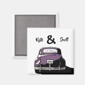 Aimant Just Married, Vintage Car ajouter des détails (Recto/Verso)