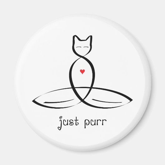 Aimant Just Purr - Texte de style élégant. (Devant)