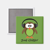 Aimant Juste Chillin Owen Avec Casque (Recto/Verso)