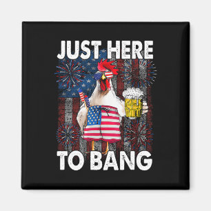 Aimant Juste Ici Pour Bang Poulet 4 juillet Feu De Drapea