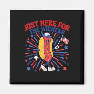 Aimant Juste Ici Pour Les Wieners 4 juillet Drôle Hot Do