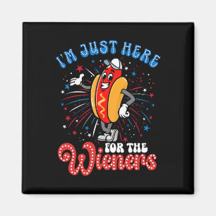 Aimant Juste Ici Pour Les Wieners Firework Hot Dog 4th Of
