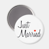 Aimant Juste Marié (Script Avec Coeur Rouge) (Recto/Verso)