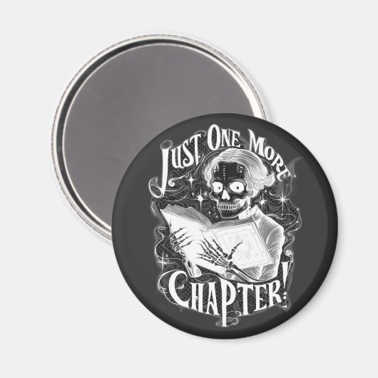 Aimant Juste un autre chapitre Skeleton Reader amusant (Recto/Verso)