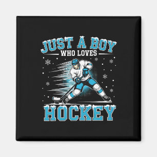 Aimant Juste un garçon qui aime joueur de hockey sur glac