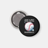 Aimant Juste un garçon qui aime le baseball (Recto/Verso)