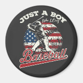 Aimant Juste un garçon qui aime le baseball Circle (Devant)