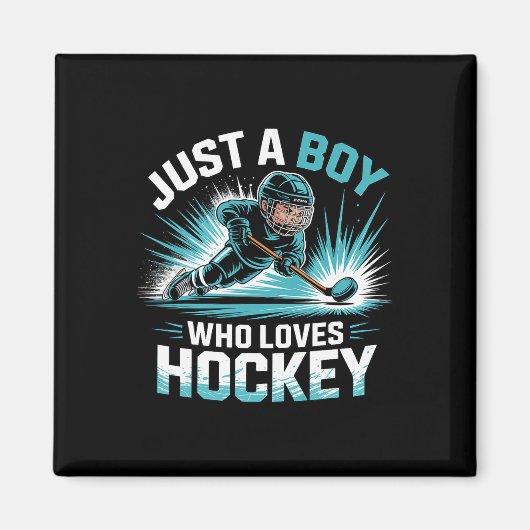 Aimant Juste un garçon qui aime le hockey _2 (Devant)