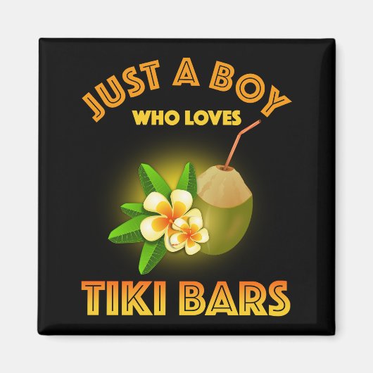Aimant Juste Un Garçon Qui Aime Les Bars Tiki (Devant)