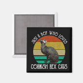 Aimant Juste un garçon qui aime les chats Cornish Rex (Recto/Verso)