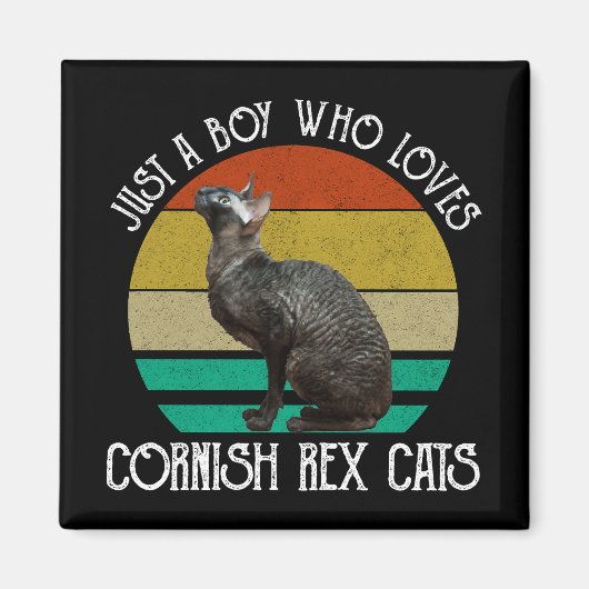 Aimant Juste un garçon qui aime les chats Cornish Rex (Devant)