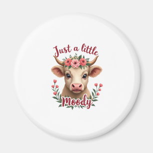 Aimant Juste un peu vintage floral vache des Highlands lu