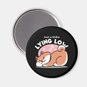 Aimant Juste un Shiba allongé bas : mignonne conception S (Recto/Verso)