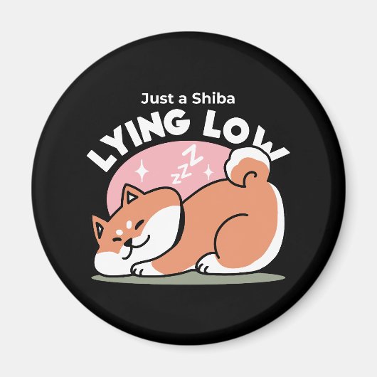 Aimant Juste un Shiba allongé bas : mignonne conception S (Devant)