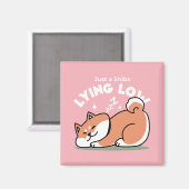 Aimant Juste un Shiba allongé bas : mignonne conception S (Recto/Verso)