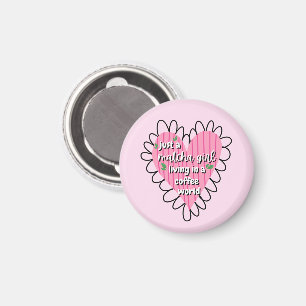 Aimant Juste une fille Matcha cœur esthétique – Rose Mign
