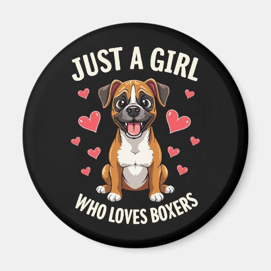 Aimant Juste une fille qui adore les Boxers (Devant)