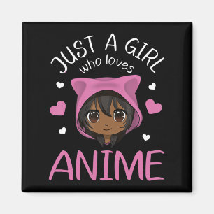 Aimant Juste une fille qui aime Anime African American Gi
