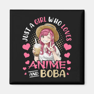 Aimant Juste Une Fille Qui Aime Anime Et Boba Tea Gift Gi