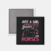Aimant Juste Une Fille Qui Aime Jésus Et Chevaux Christ D (Recto/Verso)