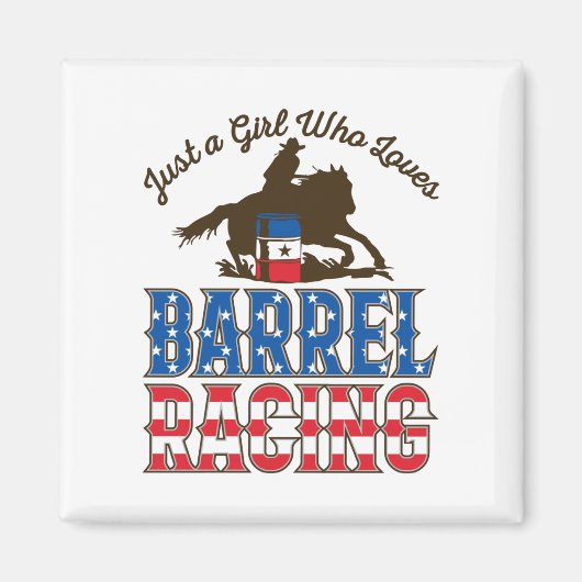 Aimant Juste une fille qui aime la course en baril (Devant)