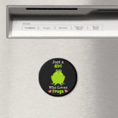 Aimant Juste Une Fille Qui Aime La Grenouille Lover (In Situ (Lave-vaisselle))